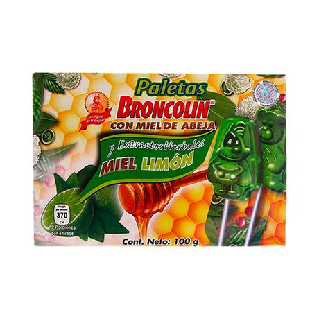 Broncolin Paleta 10 Gr Limon Con 10 Piezas