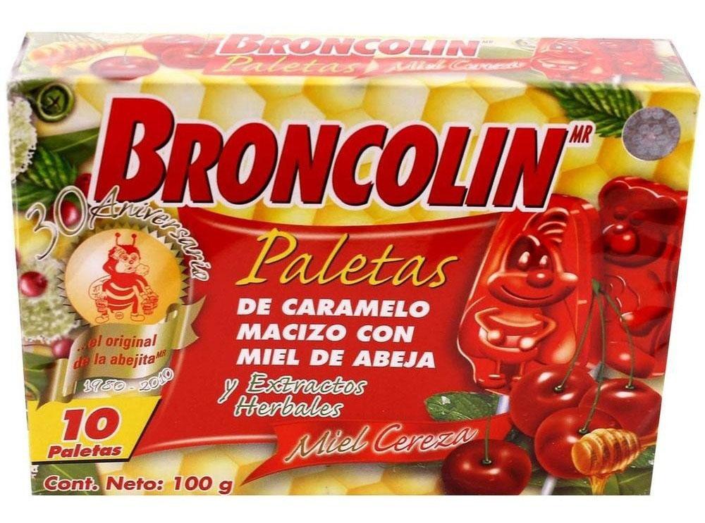 Broncolin Paleta 10 Gr Cereza Con 10 Piezas