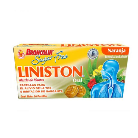 Broncolin Sugar Free Liniston Naranaranja 16 Pastillas