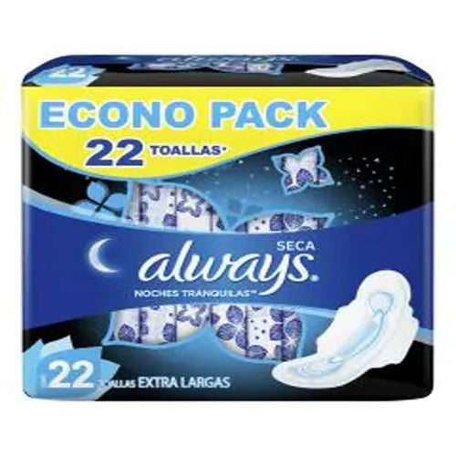 Toallaas Sanit Always Noches Tranqui Con Alas 22 Piezas