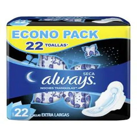 Toallaas Sanit Always Noches Tranqui Con Alas 22 Piezas