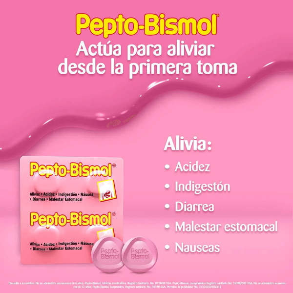 Pepto Bismol Con 24 Tabletas