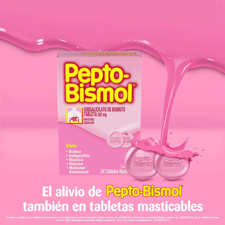 Pepto Bismol Con 24 Tabletas