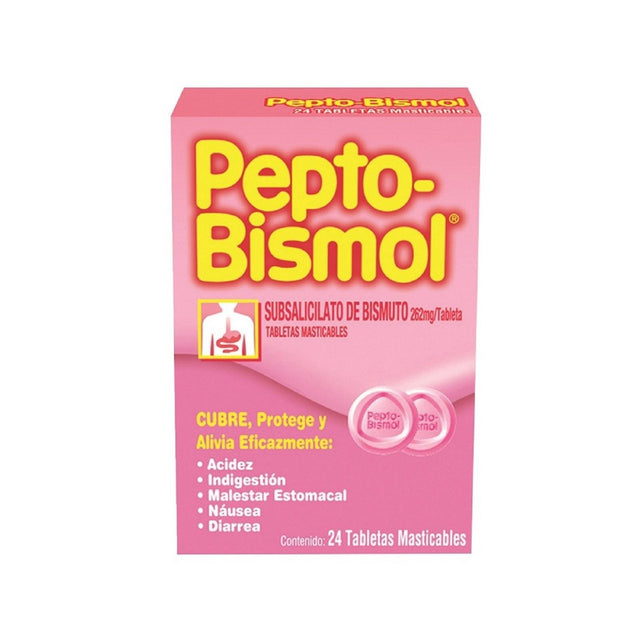 Pepto Bismol Con 24 Tabletas