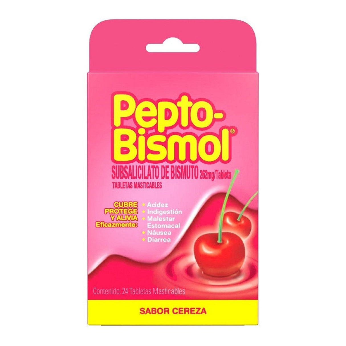 Pepto Bismol Cereza Con 24 Tabletas