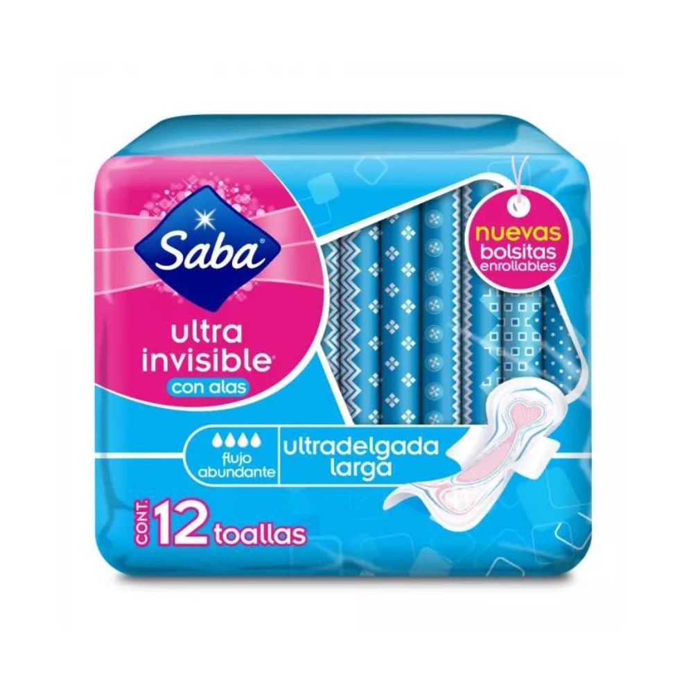 Toallas Saba Ultra Invisible Dia Con 12 Piezas