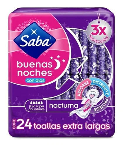 Toallas Sanit Saba Noct / 24Pzs.