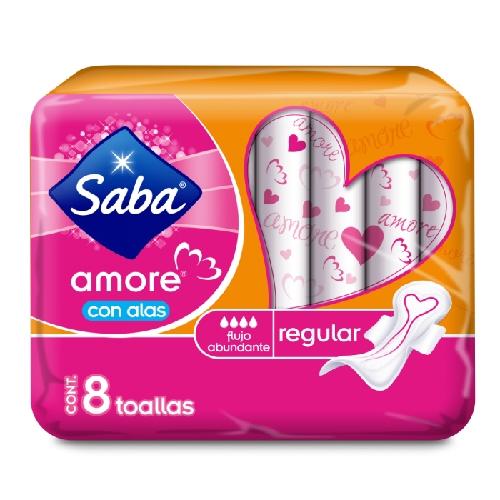 Toallas Sanit Saba Amore Reg Con Alas Con 8