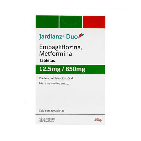 Jardianz Duo 12.5 / 850 Mg Con 30 Tabletas