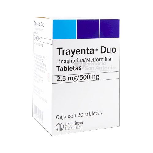 Trayenta Duo Con 60 Tabletas 2.5 / 500 Mg