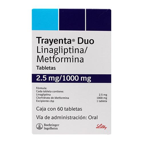 Trayenta Duo Con 60 Tabletas 2.5 / 1000 Mg