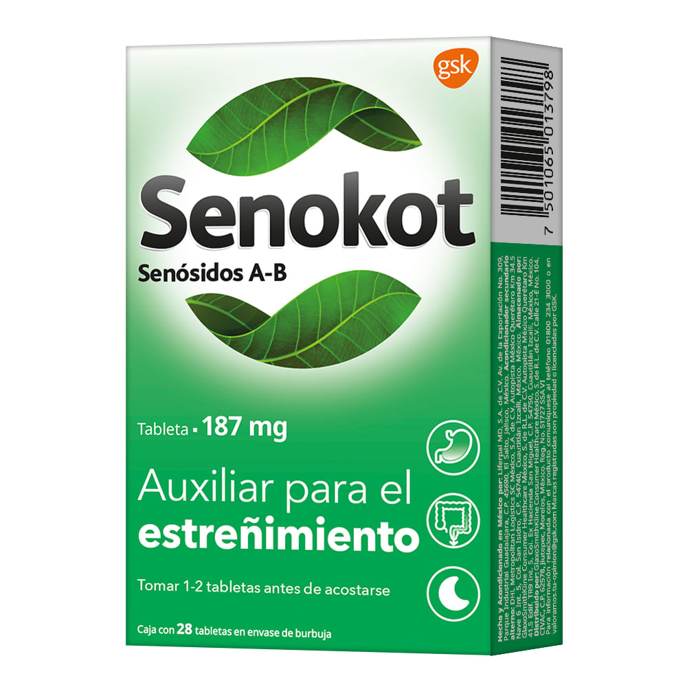 Senokot 187 Mg Con 28 Tabletas