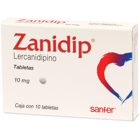 Zanidip 10 Mg Con 10 Tabletas
