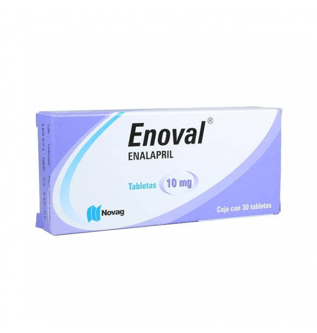 Enalapril Enoval 10 Mg Con 30 Tabletas