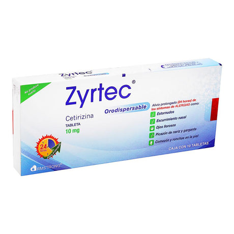 Zyrtec 10 Mg Con 10 Tabletas Orodispersable