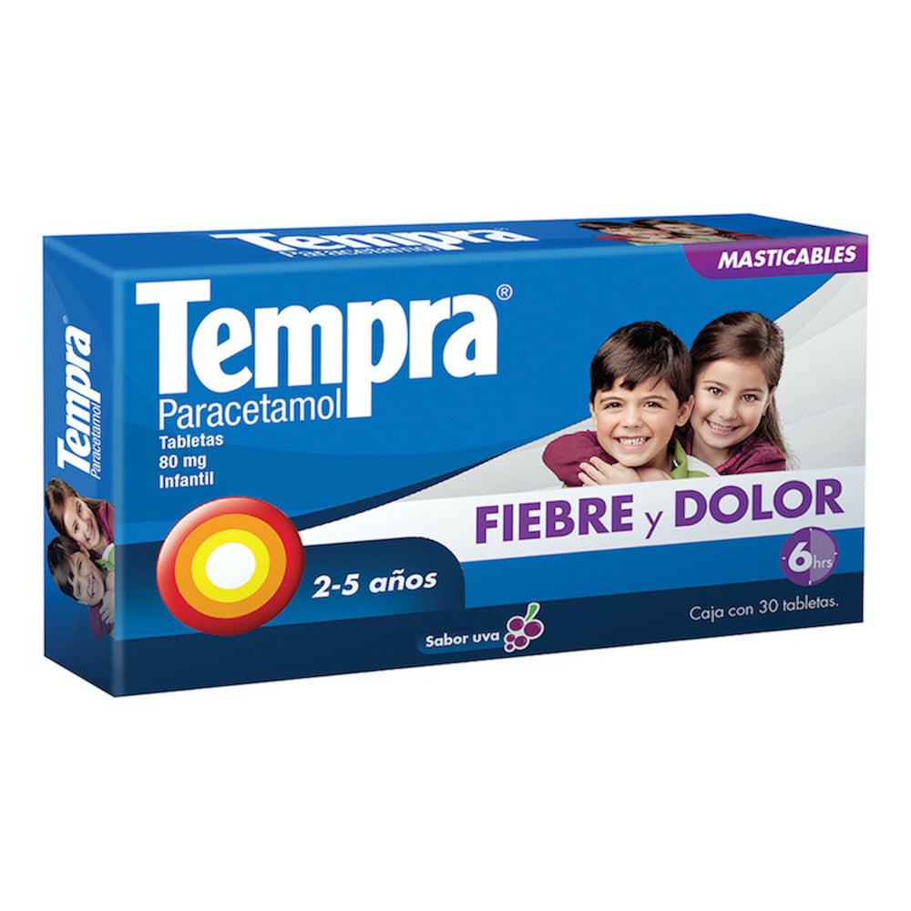 Tempra 80 Mg Tabletas Mast Con 30 Uva
