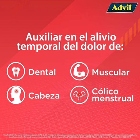 Advil 400 Mg Con 10 Tabletas Rojo