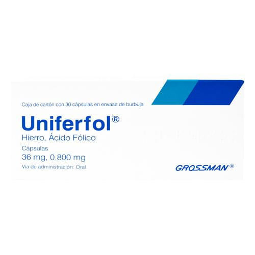 Uniferfol 36 / 0.80 Mg Con 30 Capsulas