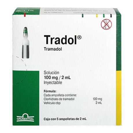 Tradol Solución Inyectable 100 Mg 2 Ml Ampulas Con 5
