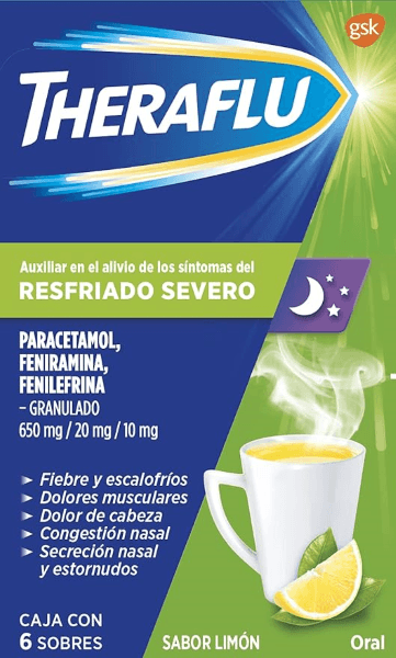 Theraflu-Ex 6 Verde Con 6 Sobres