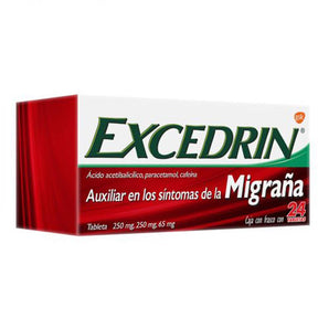 Excedrin 250 / 250 / 65 Migraña Con 24 Tabletas