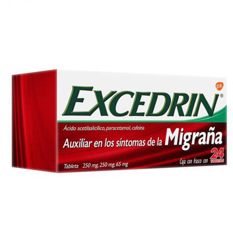 Excedrin 250 / 250 / 65 Migraña Con 24 Tabletas