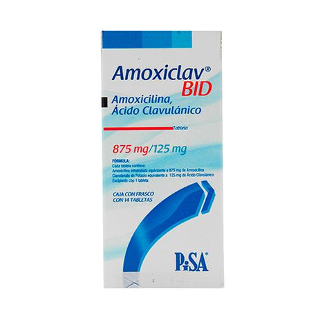 Amoxiclav Bid 875 Mg Con 14 Tabletas