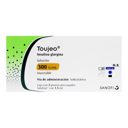 Toujeo Insulina Glargina 300 U / Ml Con 3 Plp 1.5 Ml