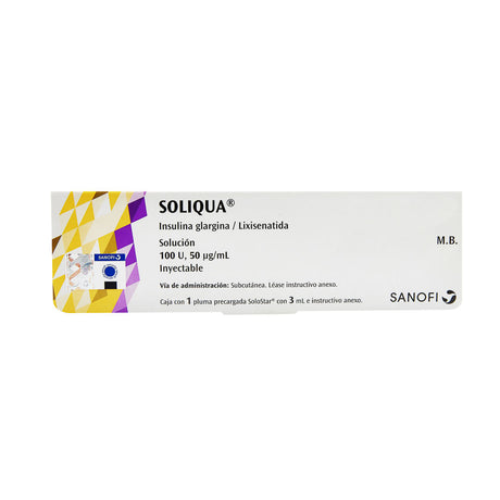 Soliquia 100U Inyectable 50Mcg / 3 Ml Con 1