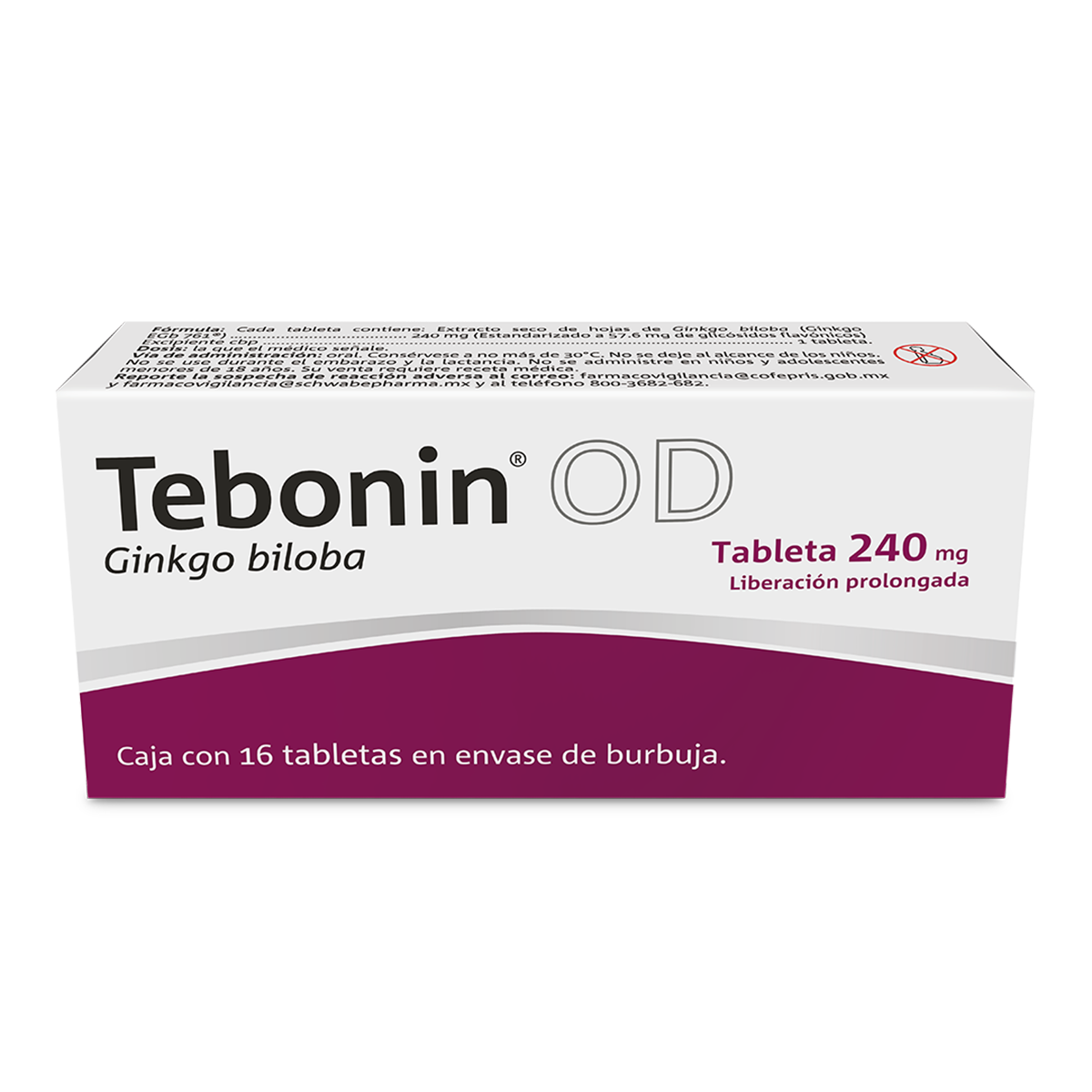 Tebonin Od 240 Mg Lp Con 16 Tabletas