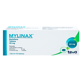 Mylinax 20 Mg Con 30 Tabletas Baclofeno