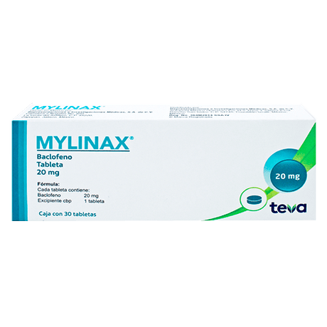 Mylinax 20 Mg Con 30 Tabletas Baclofeno