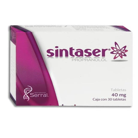 Propranolol Sintaser 40 Mg Con 30 Tabletas