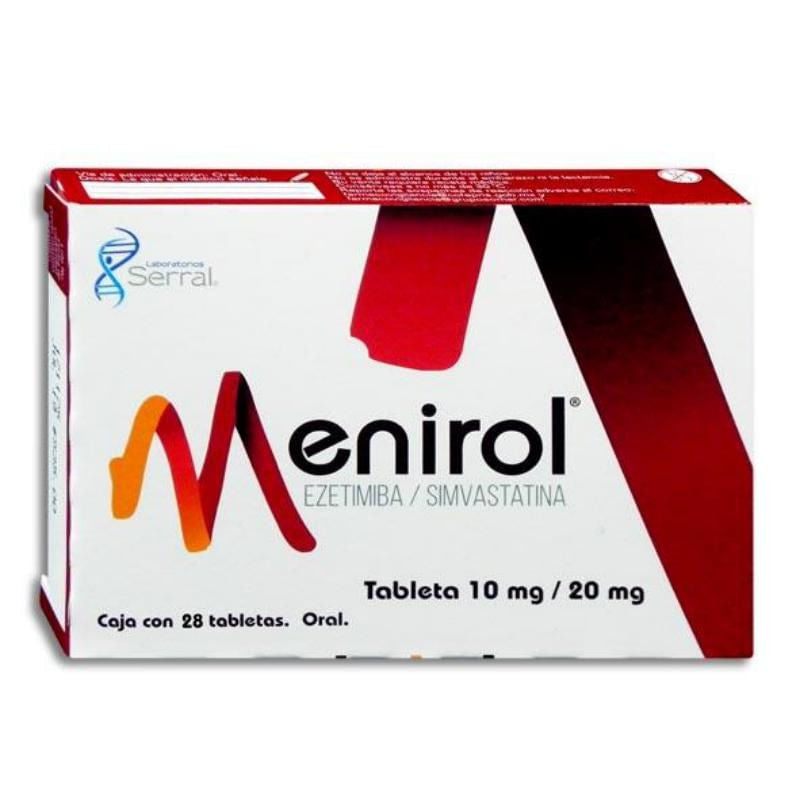 Ezetimiba Simvastatina Menirol 10 / 20 Mg Con 28 Tabletas