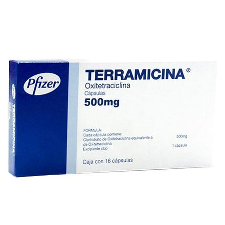 Terramicina 500 Mg Con 16 Capsulas