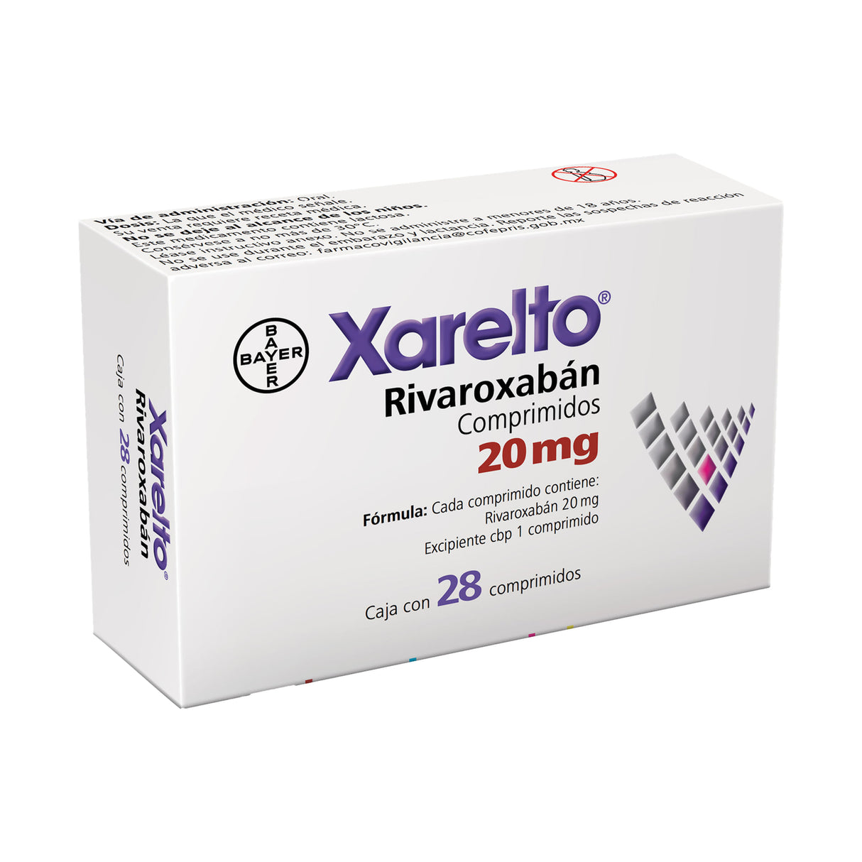 Xarelto 20 Mg Con 28 Tabletas