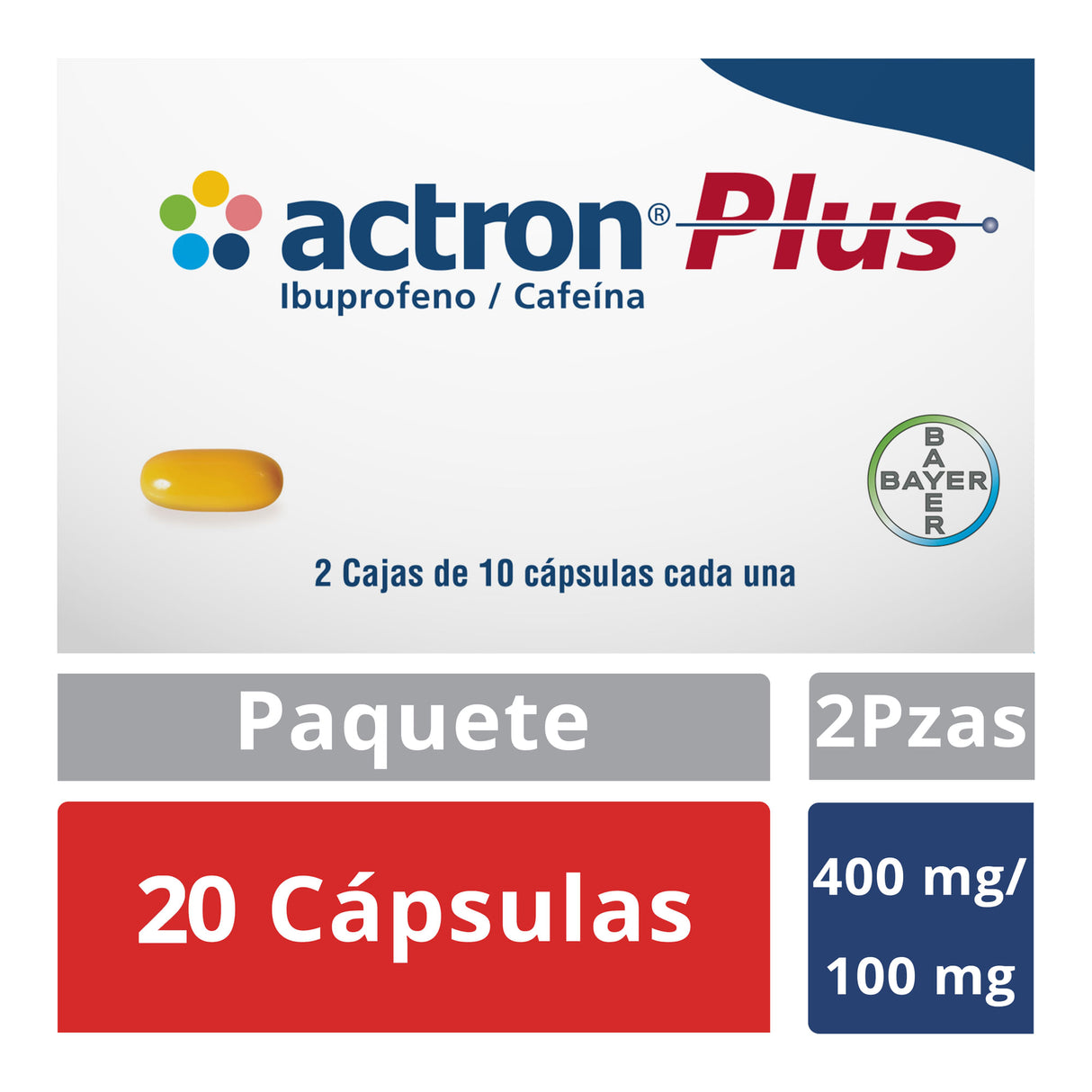 Actron Plus 400 / 100 Mg Con 10 Capsulas 2X1