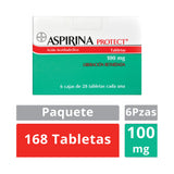 Aspirina Protect 100 Mg 6 Cajas Con 28 Tabletas