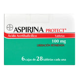 Aspirina Protect 100 Mg 6 Cajas Con 28 Tabletas