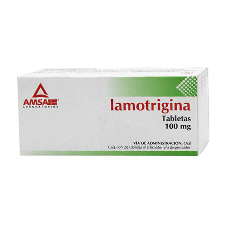 Lamotrigina 100 Mg Con 28 Tabletas Amsa Generico