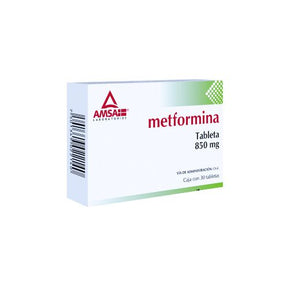Metformina 850 Mg Con 30 Tabletas Amsa Generico