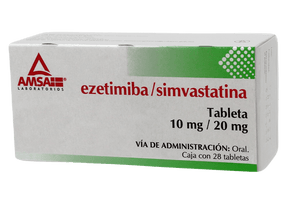 Ezetimiba / Simvastatina 10 Mg / 20 Mg Con 28 Tabletas Amsa Generico