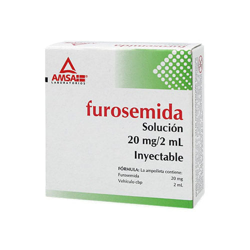 Furosemida Inyectable 20 Mg 5 Ampulas De 2 Ml Amsa Generico
