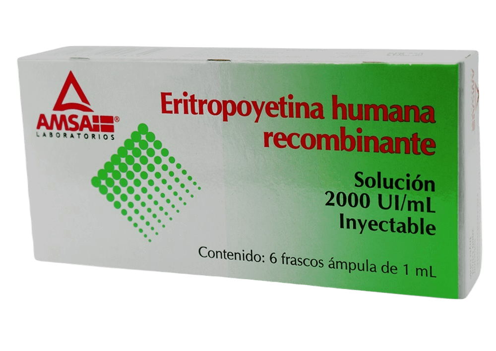 Eritropoyetina Solución Inyectable 2000 Ui 6 Ampulas Amsa Generico