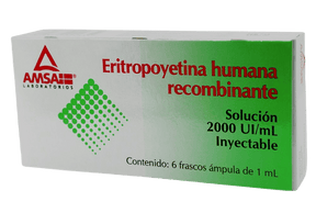 Eritropoyetina Solución Inyectable 2000 Ui 6 Ampulas Amsa Generico