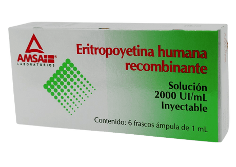 Eritropoyetina Solución Inyectable 2000 Ui 6 Ampulas Amsa Generico