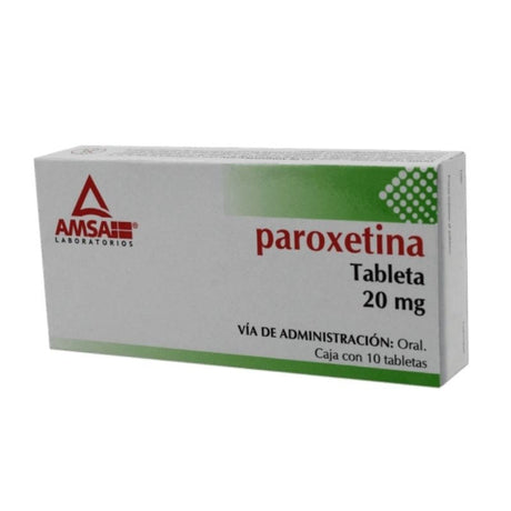 Paroxetina 20 Mg Con 10 Tabletas Amsa Generico