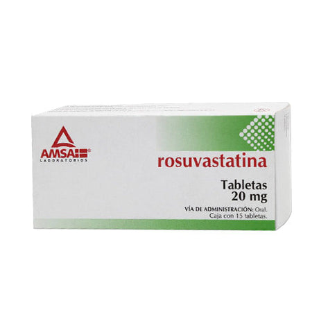 Rosuvastatina 20 Mg Con 15 Tabletas Amsa Generico