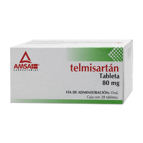 Telmisartan 80 Mg Con 28 Tabletas Amsa Generico
