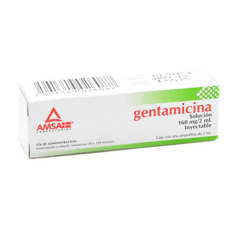 Gentamicina 160 Mg Iny / 2 Ml Amsa Generico